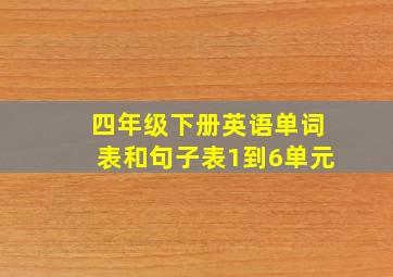 四年级下册英语单词表和句子表1到6单元