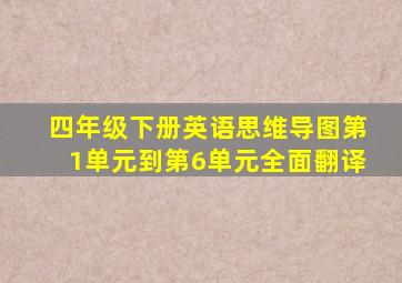 四年级下册英语思维导图第1单元到第6单元全面翻译