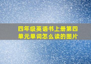 四年级英语书上册第四单元单词怎么读的图片