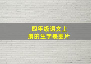 四年级语文上册的生字表图片