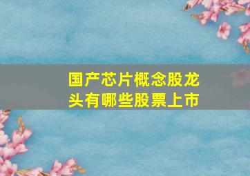 国产芯片概念股龙头有哪些股票上市