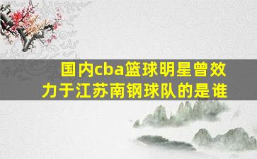 国内cba篮球明星曾效力于江苏南钢球队的是谁