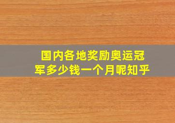 国内各地奖励奥运冠军多少钱一个月呢知乎