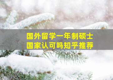 国外留学一年制硕士国家认可吗知乎推荐