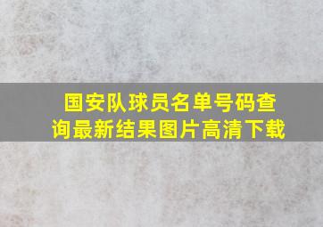 国安队球员名单号码查询最新结果图片高清下载