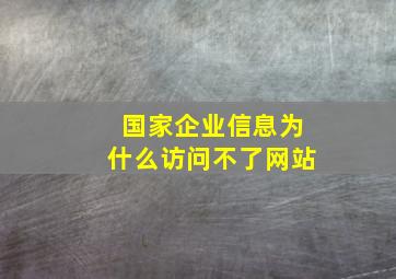 国家企业信息为什么访问不了网站