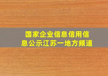 国家企业信息信用信息公示江苏一地方频道