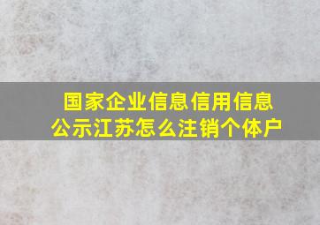 国家企业信息信用信息公示江苏怎么注销个体户