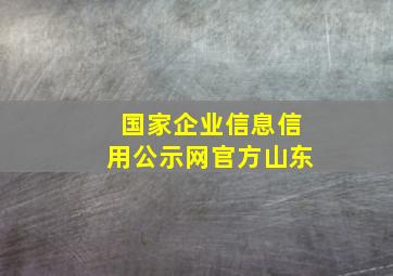 国家企业信息信用公示网官方山东