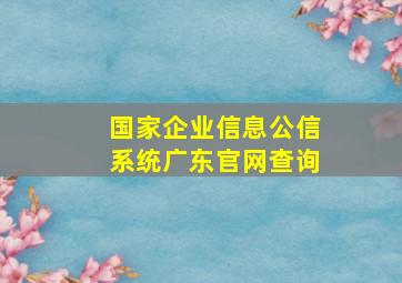 国家企业信息公信系统广东官网查询