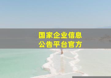 国家企业信息公告平台官方