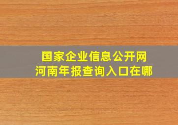 国家企业信息公开网河南年报查询入口在哪