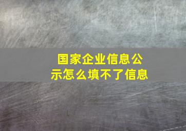 国家企业信息公示怎么填不了信息