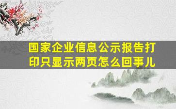 国家企业信息公示报告打印只显示两页怎么回事儿