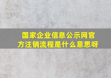 国家企业信息公示网官方注销流程是什么意思呀