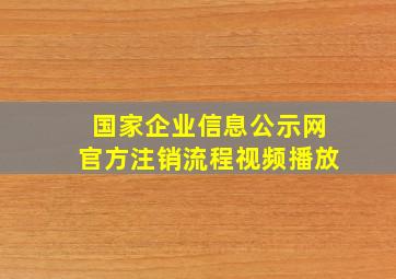 国家企业信息公示网官方注销流程视频播放