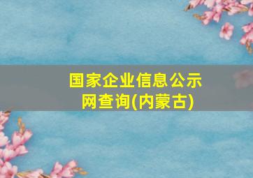 国家企业信息公示网查询(内蒙古)