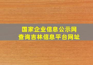 国家企业信息公示网查询吉林信息平台网址