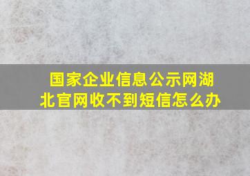 国家企业信息公示网湖北官网收不到短信怎么办