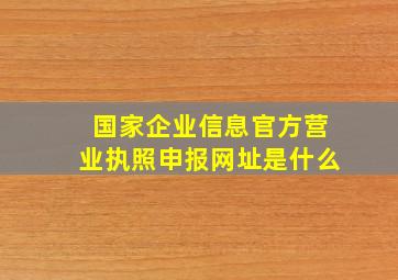 国家企业信息官方营业执照申报网址是什么