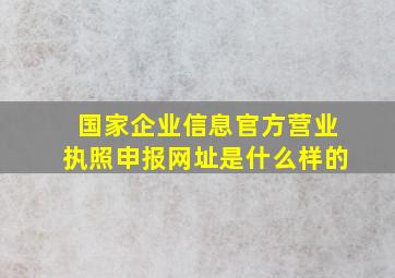 国家企业信息官方营业执照申报网址是什么样的