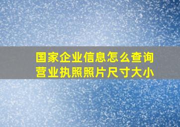 国家企业信息怎么查询营业执照照片尺寸大小