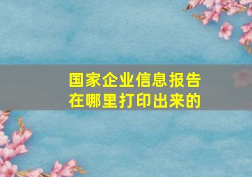 国家企业信息报告在哪里打印出来的