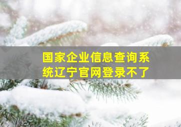 国家企业信息查询系统辽宁官网登录不了