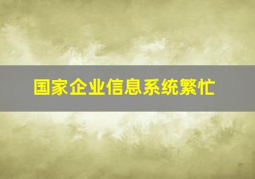 国家企业信息系统繁忙