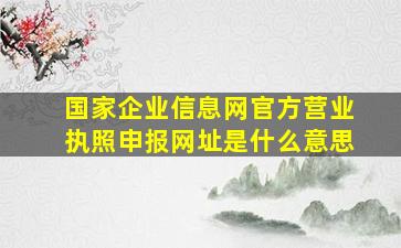 国家企业信息网官方营业执照申报网址是什么意思