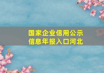 国家企业信用公示信息年报入口河北