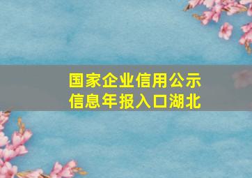 国家企业信用公示信息年报入口湖北