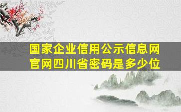 国家企业信用公示信息网官网四川省密码是多少位