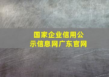 国家企业信用公示信息网广东官网