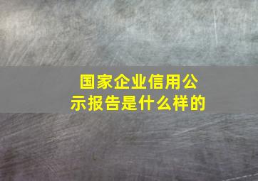 国家企业信用公示报告是什么样的