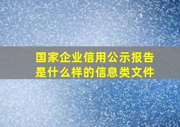 国家企业信用公示报告是什么样的信息类文件