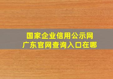 国家企业信用公示网广东官网查询入口在哪