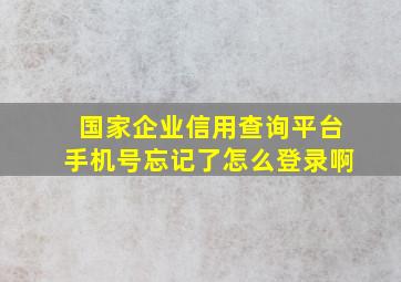 国家企业信用查询平台手机号忘记了怎么登录啊