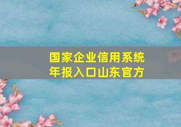 国家企业信用系统年报入口山东官方