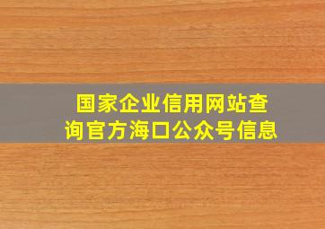 国家企业信用网站查询官方海口公众号信息