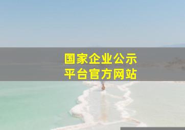 国家企业公示平台官方网站