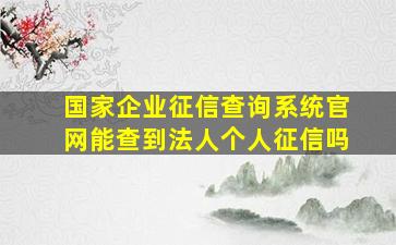 国家企业征信查询系统官网能查到法人个人征信吗