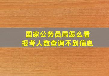 国家公务员局怎么看报考人数查询不到信息