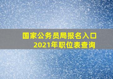 国家公务员局报名入口2021年职位表查询