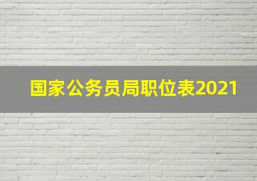 国家公务员局职位表2021