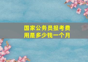 国家公务员报考费用是多少钱一个月