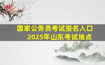 国家公务员考试报名入口2025年山东考试地点