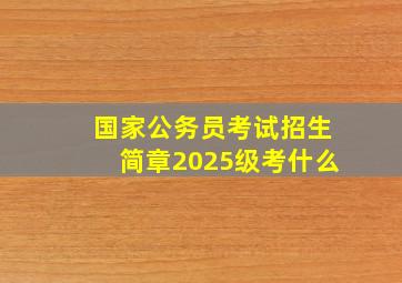 国家公务员考试招生简章2025级考什么