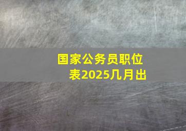 国家公务员职位表2025几月出