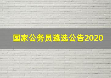 国家公务员遴选公告2020